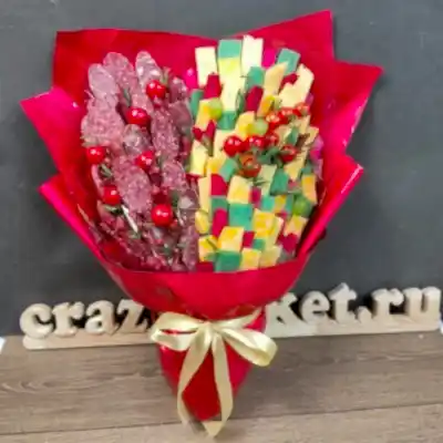 Букет из колбасок и сыра &quot;Сердце&quot;